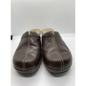 Naturalizer Brown Leather Comfort Shoes Slip On Wedge Size 8.5